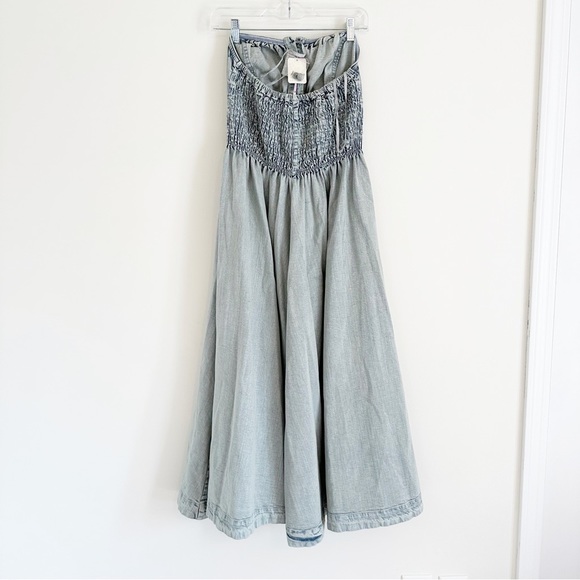 Free People Strapless Denim Midi Dress - Picture 5 of 7